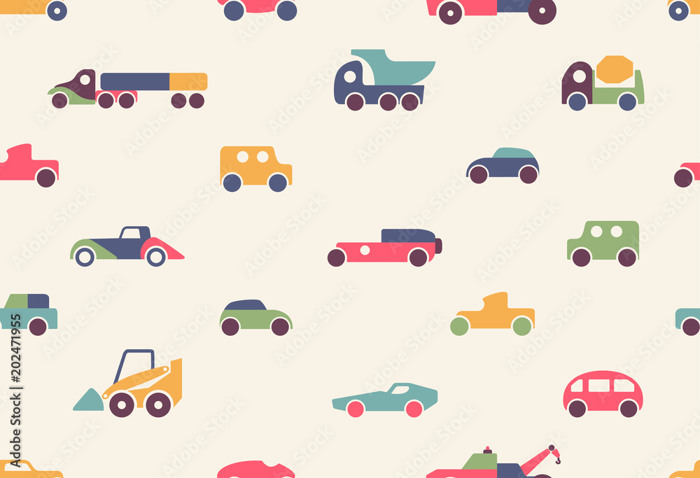 seamless pattern with toy cars