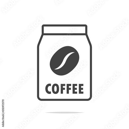Coffee package line icon vector