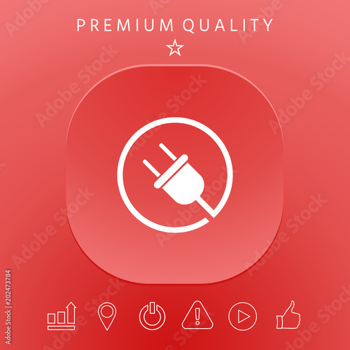 Plug in round icon