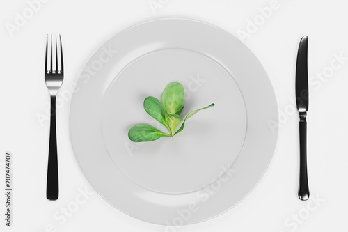3D Render of Food on Plate