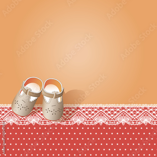 Baby shower card. Arrival card with place for your text. 