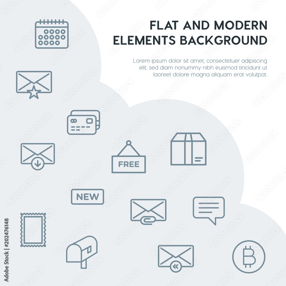 cloud and networking, email, shopping outline vector icons and elements background concept on grey background.Multipurpose use on websites, presentations, brochures and more cloud and networking, email, shopping outline vector icons and elements background concept on grey background.Multipurpose use on websites, presentations, brochures and more