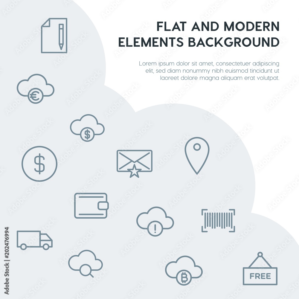 cloud and networking, email, shopping outline vector icons and elements background concept on grey background.Multipurpose use on websites, presentations, brochures and more cloud and networking, email, shopping outline vector icons and elements background concept on grey background.Multipurpose use on websites, presentations, brochures and more
