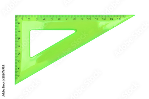 Science and education - Green set square triangle isolated