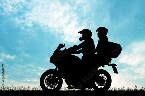 man with girl on the bike