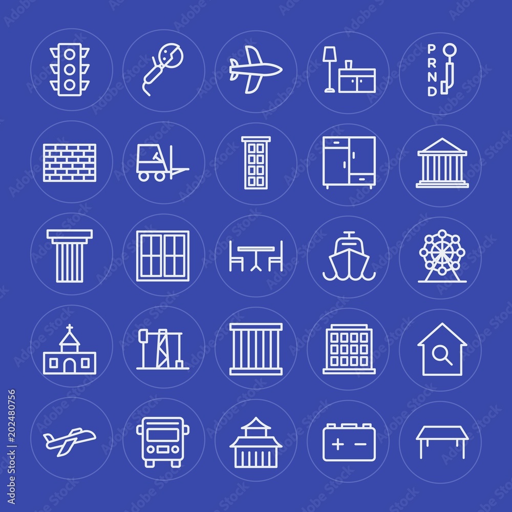 Modern Simple Set of transports, industry, buildings, furniture Vector outline Icons. Contains such Icons as architecture, chinese, worker and more on blue background. Fully Editable. Pixel Perfect. Modern Simple Set of transports, industry, buildings, furniture Vector outline Icons. Contains such Icons as architecture, chinese, worker and more on blue background. Fully Editable. Pixel Perfect.