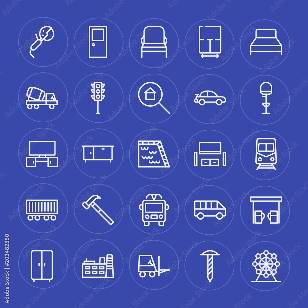 Modern Simple Set of transports, industry, buildings, furniture Vector outline Icons. Contains such Icons as clothes, park, gasoline and more on blue background. Fully Editable. Pixel Perfect. Modern Simple Set of transports, industry, buildings, furniture Vector outline Icons. Contains such Icons as clothes, park, gasoline and more on blue background. Fully Editable. Pixel Perfect.