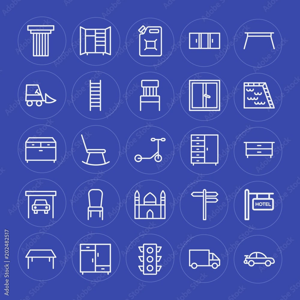 Φωτογραφία Modern Simple Set of transports, industry, buildings, furniture Vector outline Icons