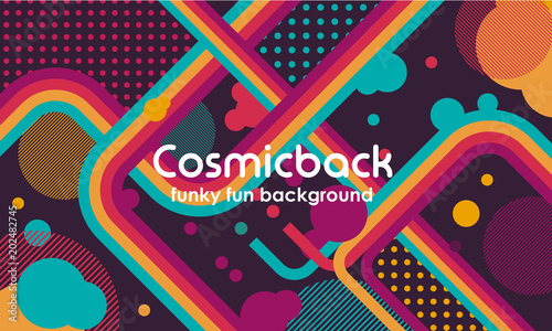 tv show broadcast funky neon vector abstract background. Jazz, disco, party, graffiti, break dance festival. Print, video