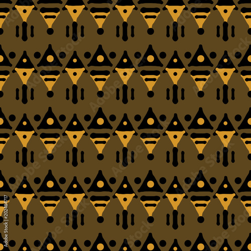 Seamless tribal pattern of triangular geometric elements
