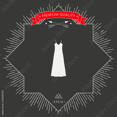 Long Dress, Evening dress, combination or nightie , the silhouette. Menu item in the web design