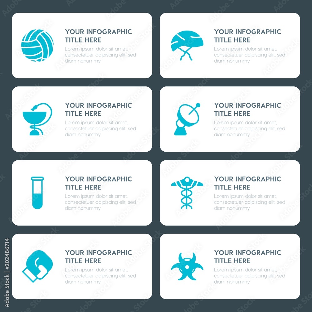 Φωτογραφία Flat health, science, sports, kids and toys infographic timeline template for pr
