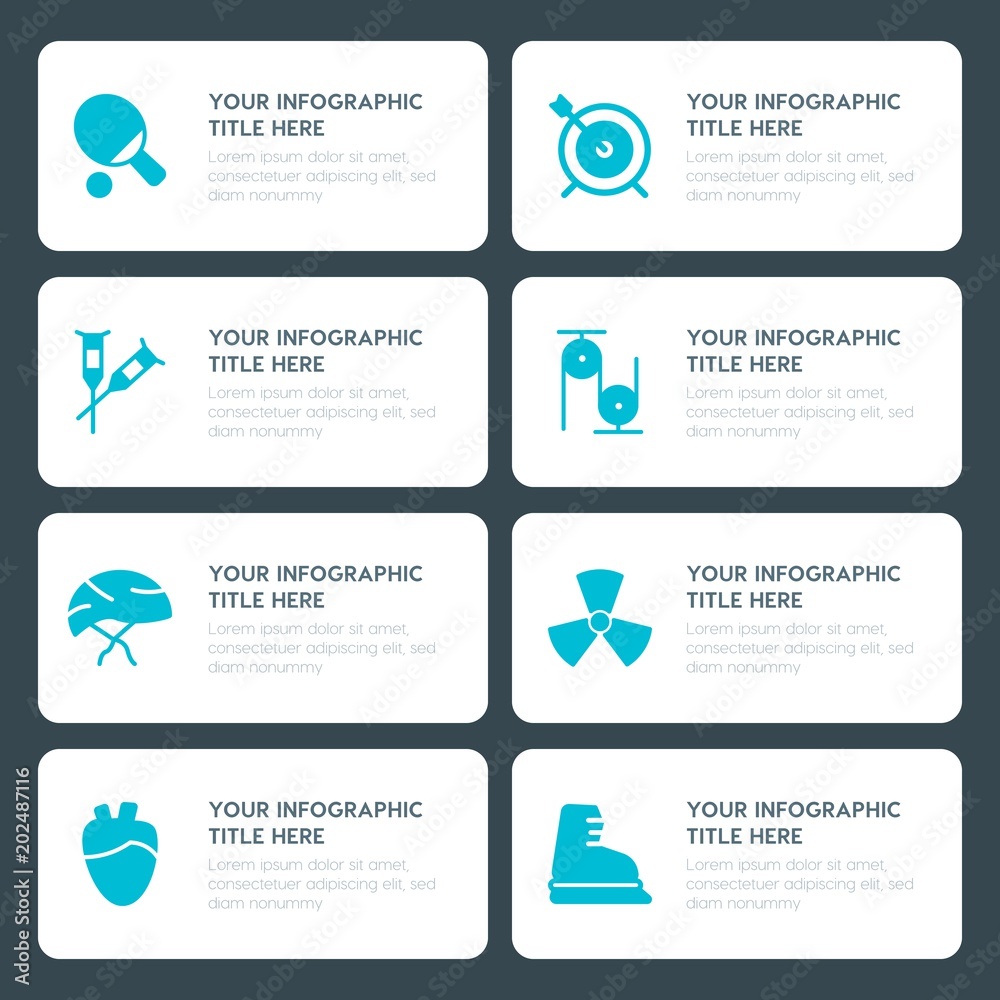 Φωτογραφία Flat health, science, sports, kids and toys infographic timeline template for pr