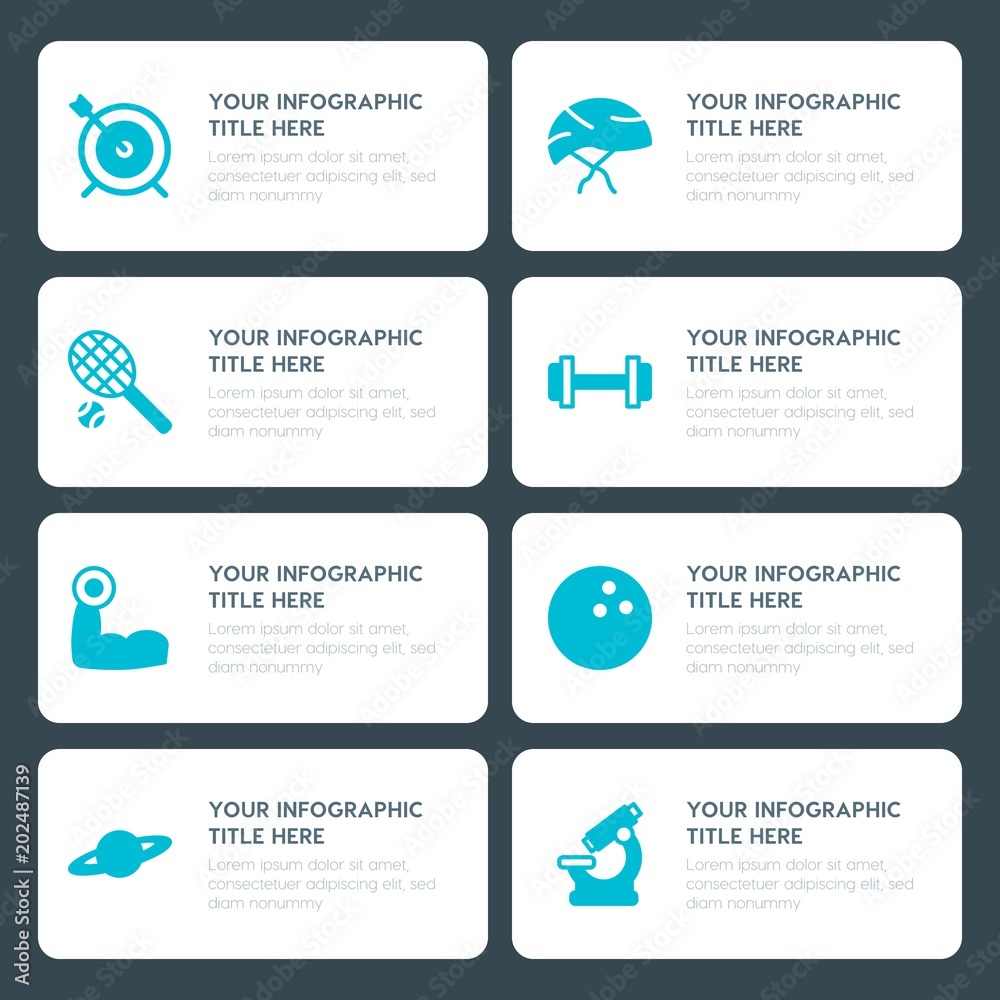 Flat health, science, sports, kids and toys infographic timeline template for presentations, advertising, annual reports Flat health, science, sports, kids and toys infographic timeline template for presentations, advertising, annual reports