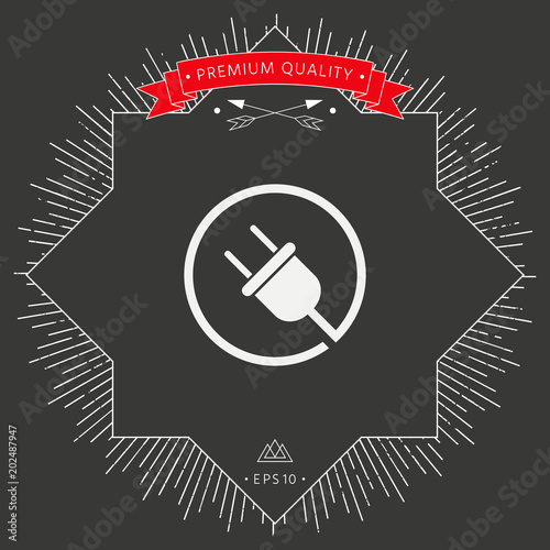 Plug in round icon