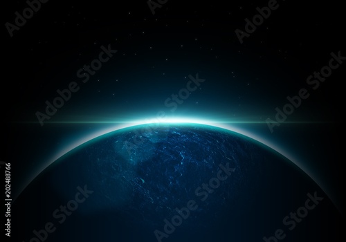 Fototapeta Naklejka Na Ścianę i Meble -  Earth planet in beauty with sunrise in space event