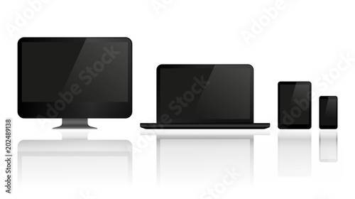 Computer, Laptop, Tablet, und Smartphone