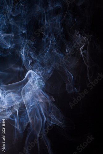 Smoke on a black background.