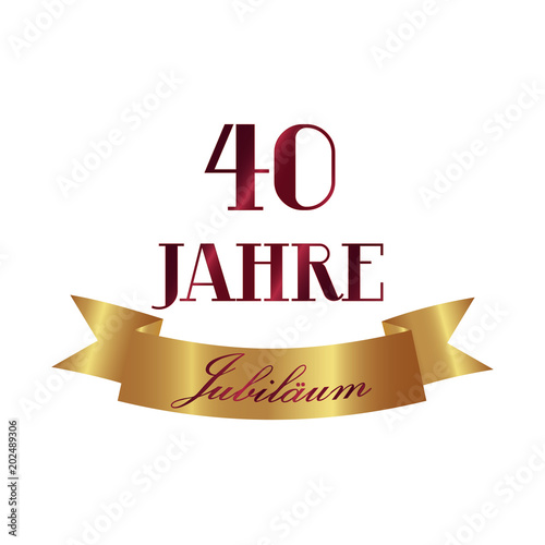 40 Jahre Jubiläum Banne - rot gold