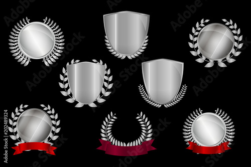 Jubiläum Set Wappen/Lorbeeren/Medaillen - Silber