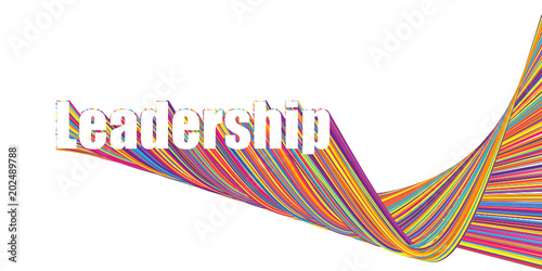 "LEADERSHIP" overlapping vector letters icon