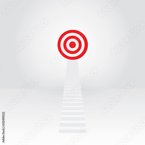 White stair up to target success