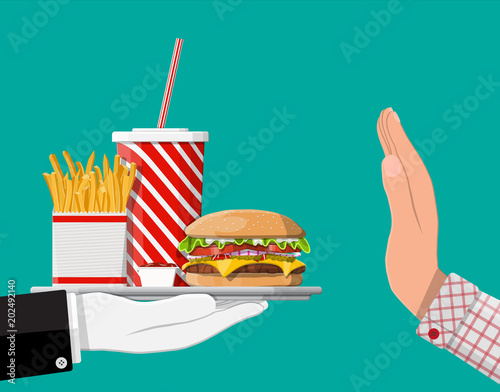 Man refuses take fast food with hand gesture