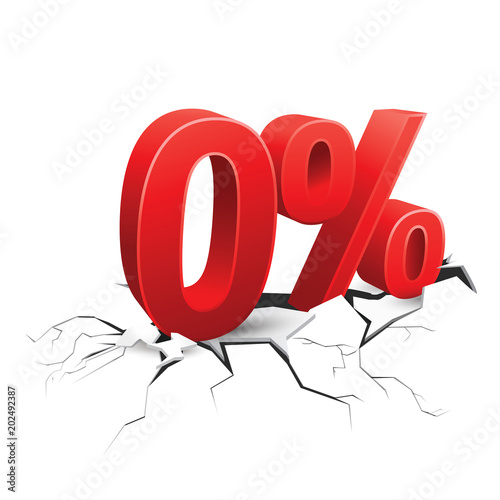 0 percent discount breaks ground on white background
