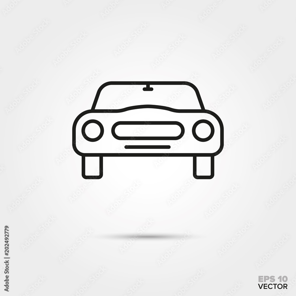 sportscar front vector line icon sportscar front vector line icon