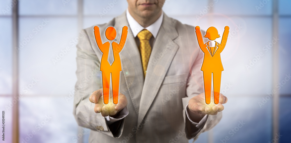 Ταπετσαρία Male And Female Worker in Win Win Situation
