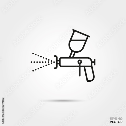 paint gun line icon vector. Automotive parts, repair and service symbol. 