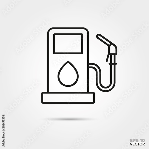 Fuel pump line icon vector. Automotive parts, repair and service symbol. 