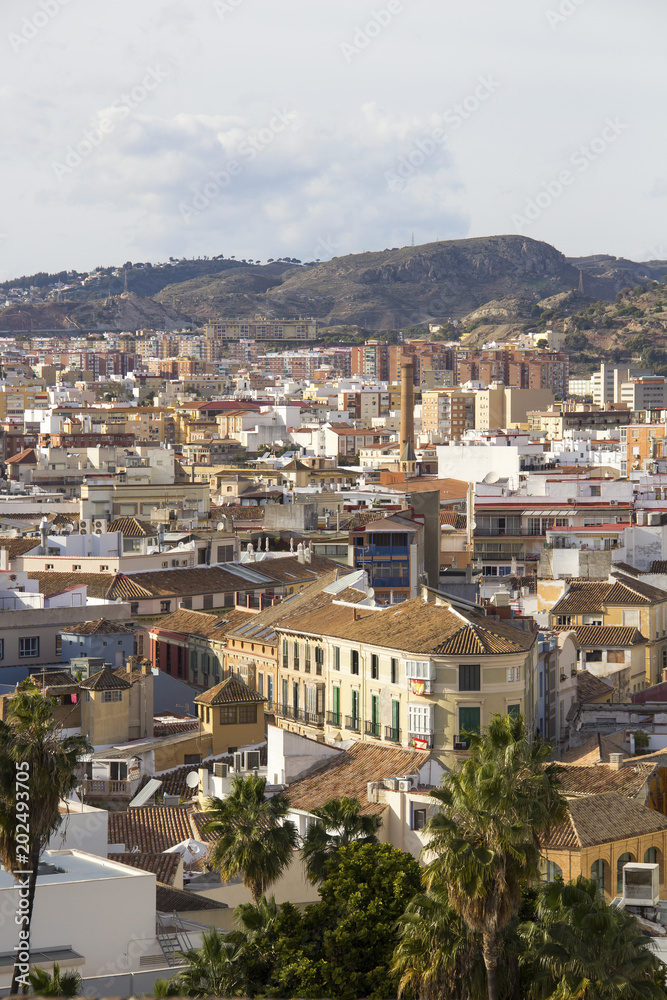 Aerial view of Malaga, Spain