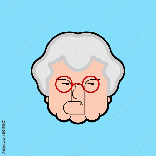 Evil Grandmother Old hag. Bad Grandma. Old lady Angry. Vector illustration