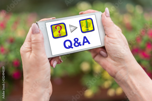 Q&a concept on a smartphone
