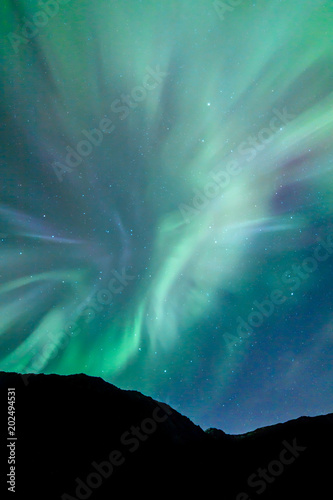 Magnificent Northern lights over Ulsteinvik, Norway