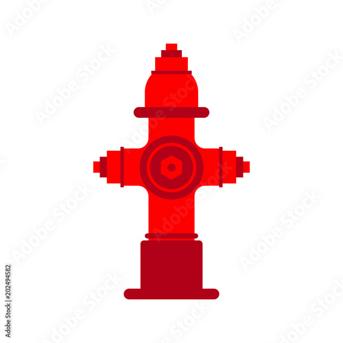 Fire hydrant isolated. Red fireplug Vector illustration
