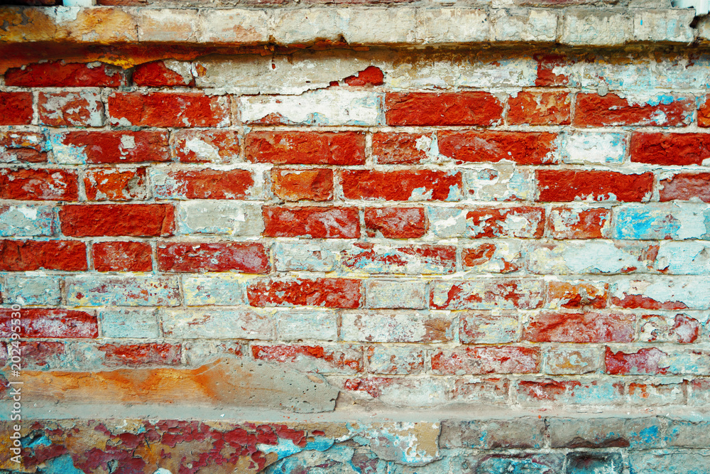 Fototapeta premium Old brick wall. Grunge background.