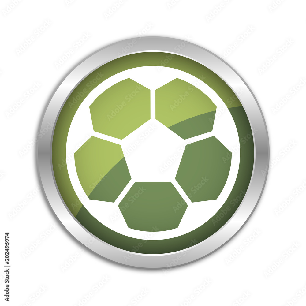 Button Set - dunkelgrün mit silbernem Ring - Fußball Button Set - dunkelgrün mit silbernem Ring - Fußball