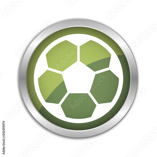 Button Set - dunkelgrün mit silbernem Ring - Fußball
