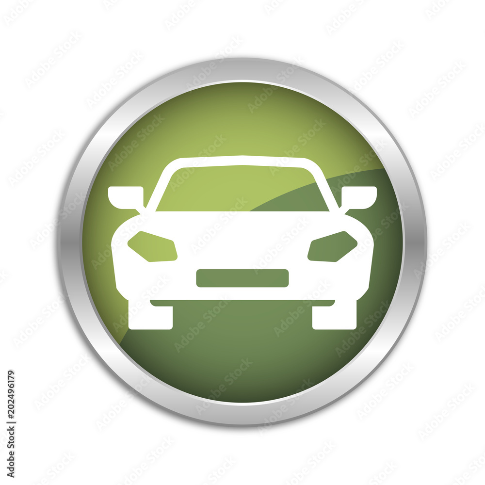 Button Set - dunkelgrün mit silbernem Ring - Auto