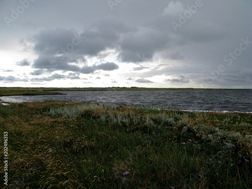 Laesoe   Denmark  Rough weather in in the bay at Bloeden Hale peninsula