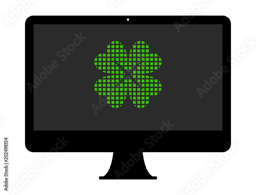Pixel Icon PC - Vierblättriges Kleeblatt