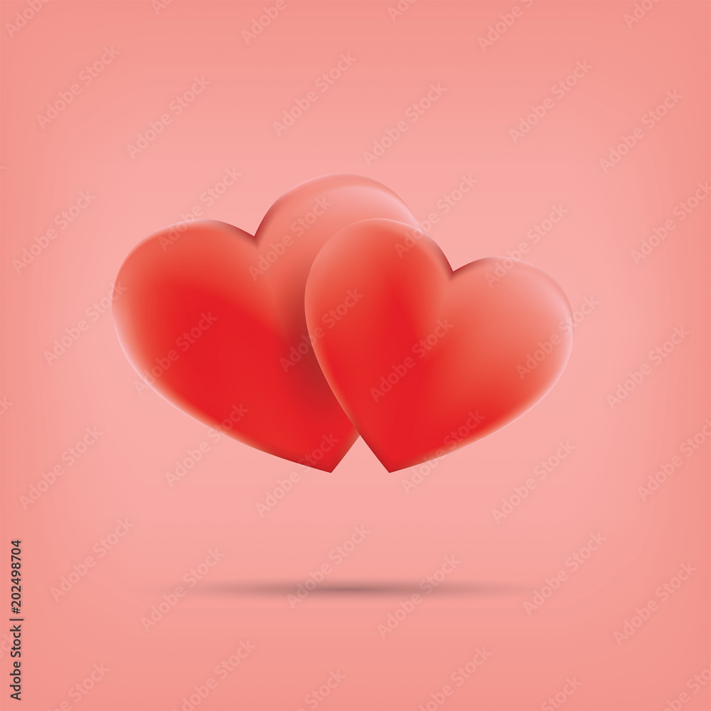 two heart valentine day