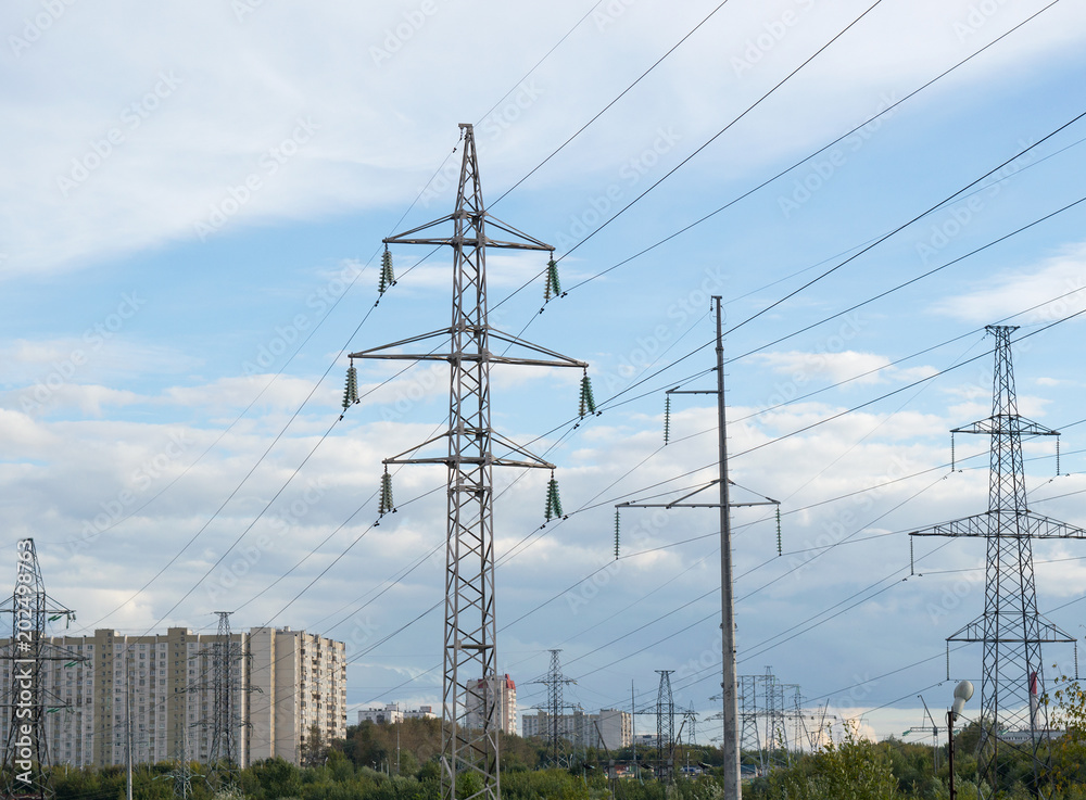 High voltage transmission equipment providing power to the city