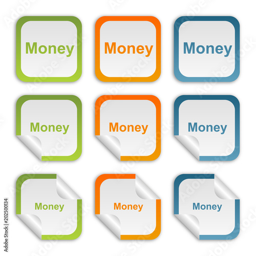 Aufkleber Set - Geld