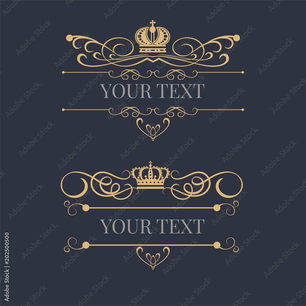 Royal style logo design template. Vector