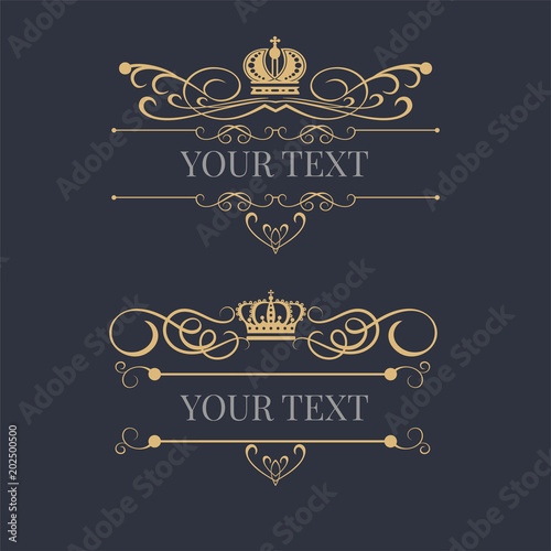 Royal style logo design template. Vector