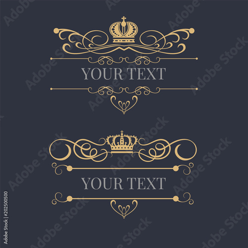 Royal style logo design template. Vector