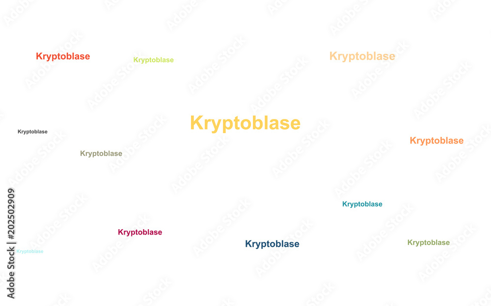 Fotografie Viele bunte Wörter - Kryptoblase